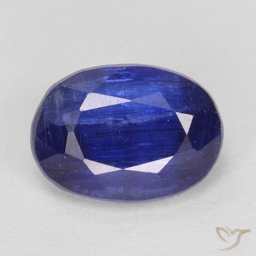 1.07ct Naturel Bleu marine intense Disthène, ovale, SI