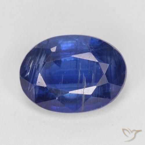 1.00ct Naturel Bleu marine intense Disthène, ovale, SI
