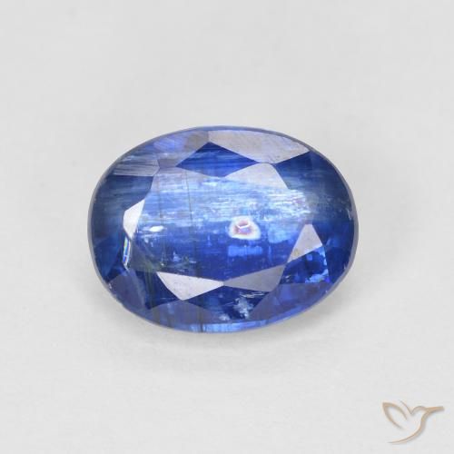 1.67ct Naturel Bleu foncé Disthène, ovale, SI