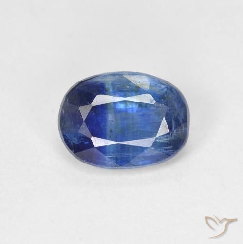 1.63ct Naturel Bleu foncé Disthène, ovale, SI