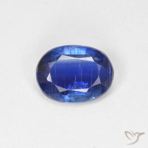 1.36ct Naturel Bleu foncé Disthène, ovale, SI