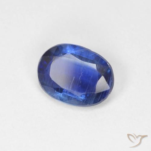 Disthène Bleu foncé naturelle ovale, 1.36 ct, SI