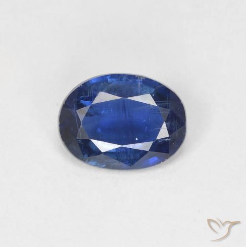 1.35ct Naturel Bleu foncé Disthène, ovale, SI