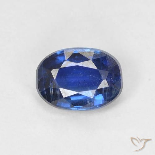1.14ct Naturel Bleu foncé Disthène, ovale, SI