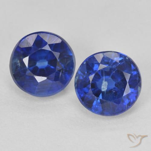 1.59ctw Naturel Bleu marine Disthène, Tour, VS-SI