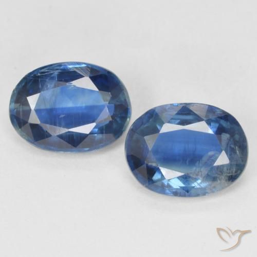2.85ctw Naturel Bleu marine Disthène, ovale, SI