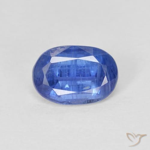 1.00ct Naturel Bleu foncé moyen Disthène, ovale, SI