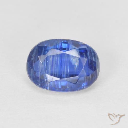 1.36ct Naturel Bleu foncé Disthène, ovale, SI