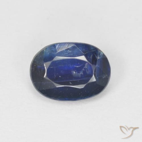 0.96ct Naturel Bleu foncé Disthène, ovale, SI