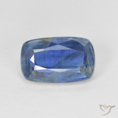 3.07ct Naturel Bleu foncé Disthène, Coussin, SI