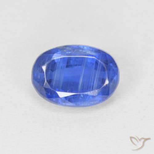 1.23ct Naturel Bleu foncé Disthène, ovale, SI