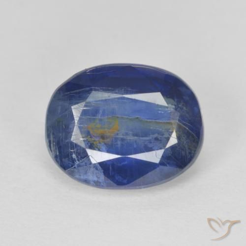 3.39ct Naturel Bleu marine Disthène, ovale, SI