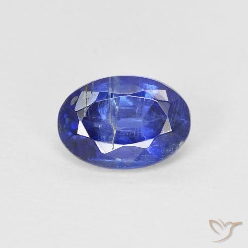 1.00ct Naturel Bleu foncé Disthène, ovale, SI