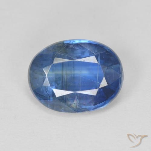 3.01ct Naturel Bleu foncé Disthène, ovale, SI