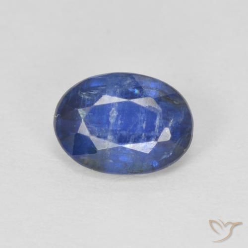 1.02ct Naturel Bleu foncé Disthène, ovale, SI