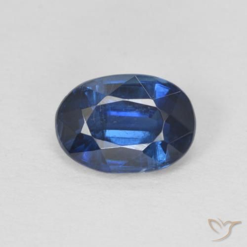 1.02ct Naturel Bleu foncé Disthène, ovale, SI