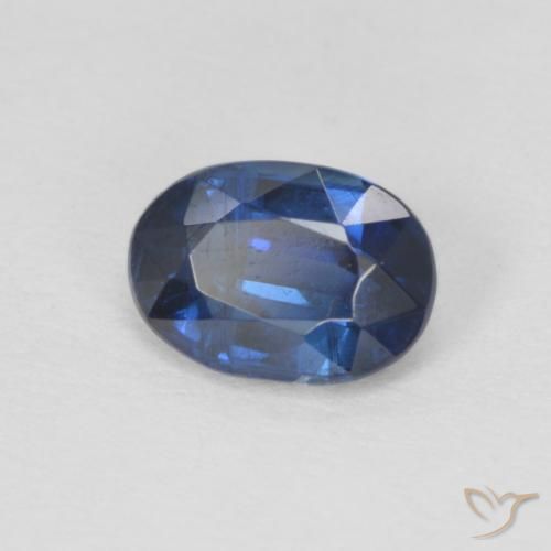 Disthène Bleu foncé naturelle ovale, 1.02 ct, SI