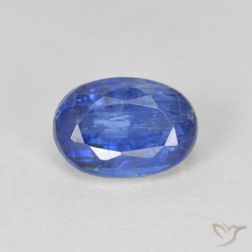 Disthène Bleu foncé naturelle ovale, 1.36 ct, SI