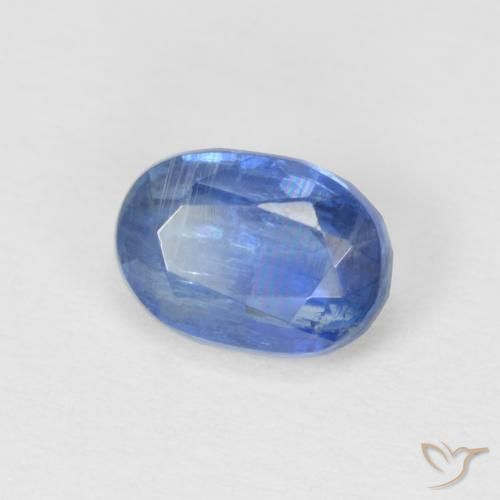 Disthène Bleu marine léger naturelle ovale, 1.26 ct, SI