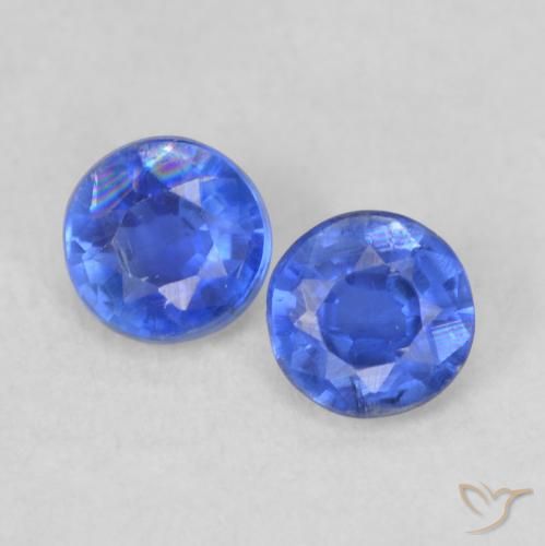 0.48ctw Naturel Bleu marine Disthène, Tour, VS-SI