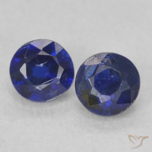 0.56ctw Naturel Bleu foncé Disthène, Tour, VS-SI