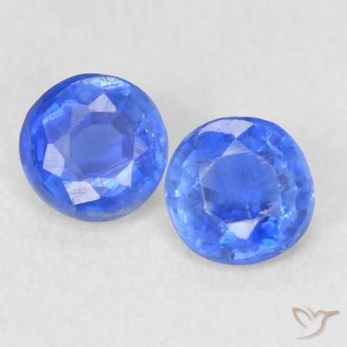 0.47ctw Naturel Bleu azur profond Disthène, Tour, VS-SI