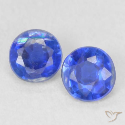 0.48ctw Naturel Bleu marine Disthène, Tour, VS-SI