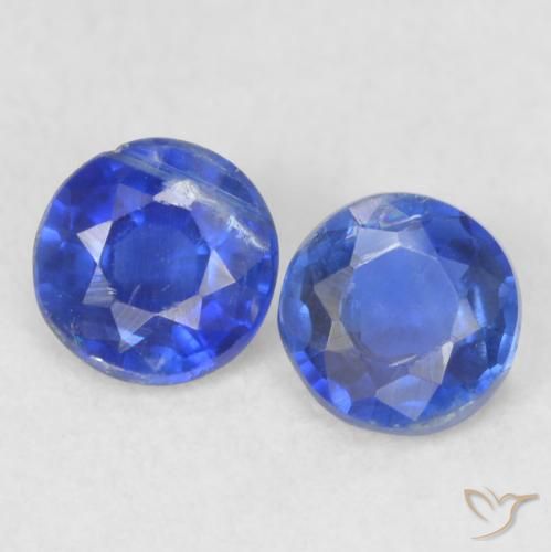 0.49ctw Naturel Bleu foncé Disthène, Tour, VS-SI