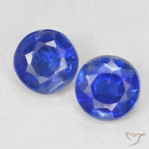 0.48ctw Naturel Bleu marine Disthène, Tour, VS-SI