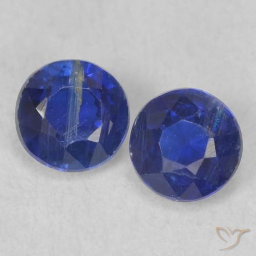 0.57ctw Naturel Bleu marine Disthène, Tour, VS-SI