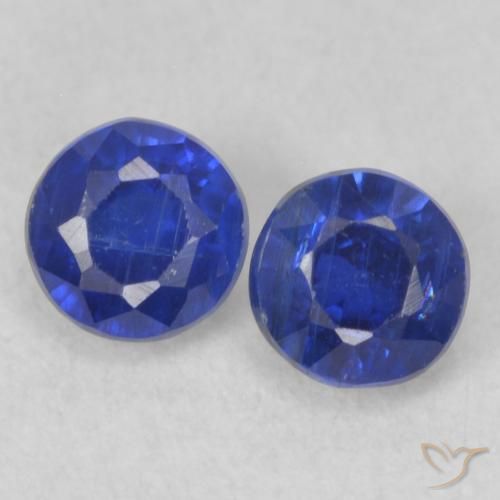 0.67ctw Naturel Bleu marine Disthène, Tour, VS-SI