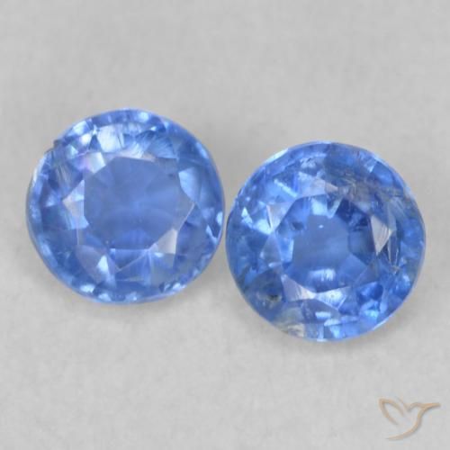0.44ctw Naturel Bleu marine léger Disthène, Tour, VS-SI