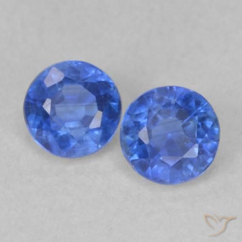 0.59ctw Naturel Bleu marine Disthène, Tour, VS-SI