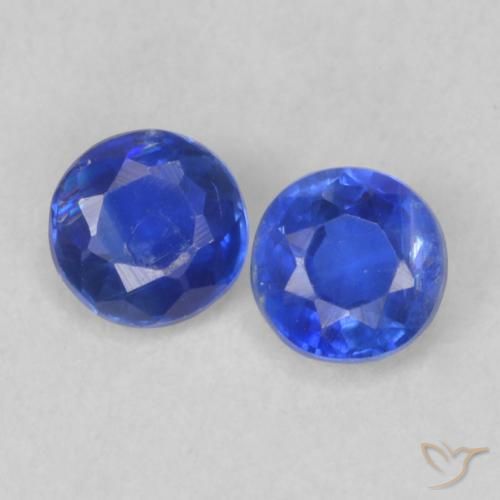 0.44ctw Naturel Bleu marine Disthène, Tour, VS-SI