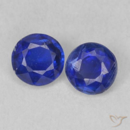 0.46ctw Naturel Bleu foncé Disthène, Tour, VS-SI