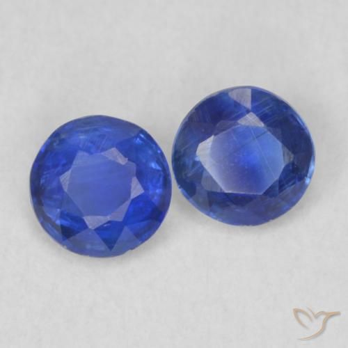 0.44ctw Naturel Violet Bleu Disthène, Tour, VS-SI