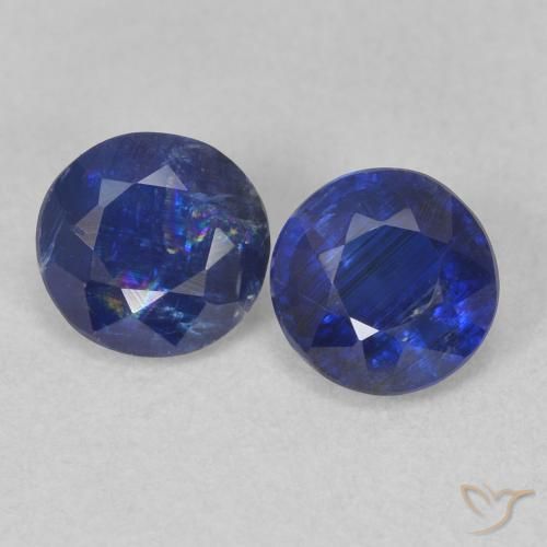 1.12ctw Naturel Bleu foncé Disthène, Tour, SI