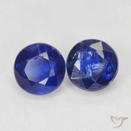 0.96ctw Naturel Bleu foncé Disthène, Tour, VS-SI