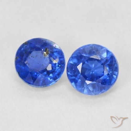0.84ctw Naturel Bleu foncé Disthène, Tour, SI