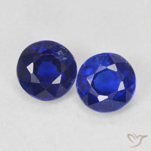 0.86ctw Naturel Bleu foncé Disthène, Tour, VS-SI