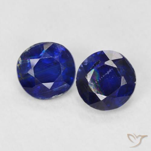 0.68ctw Naturel Bleu royal Disthène, Tour, VS-SI