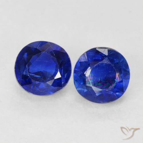 0.98ctw Naturel Bleu royal Disthène, Tour, VS-SI