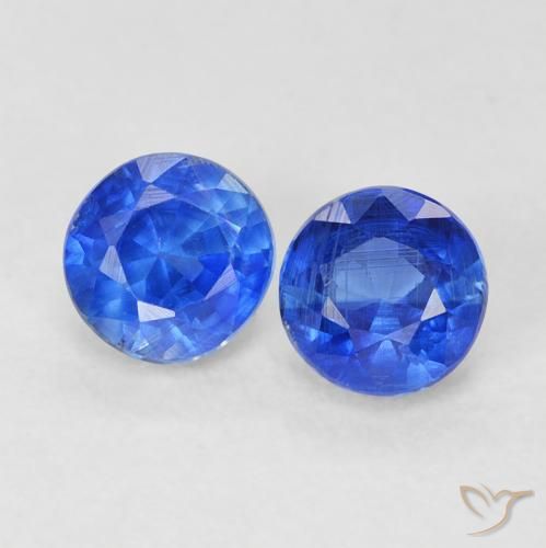0.90ctw Naturel Bleu azur profond Disthène, Tour, VS-SI