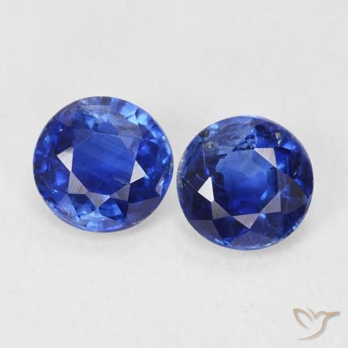 1.27ctw Naturel Bleu foncé Disthène, Tour, SI