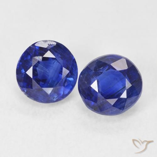 1.68ctw Naturel Bleu foncé Disthène, Tour, SI