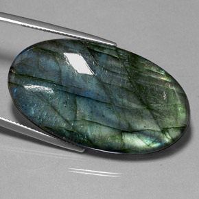 Labradorite multicolore naturelle transparent, 47,29 ct, transparent / translucide