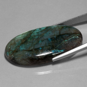 Labradorite multicolore naturelle transparent, 47,29 ct, transparent / translucide