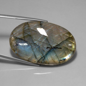 Labradorite multicolore naturelle transparent, 72,08 ct, transparent / translucide
