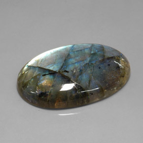 Labradorite multicolore naturelle transparent, 72,08 ct, transparent / translucide