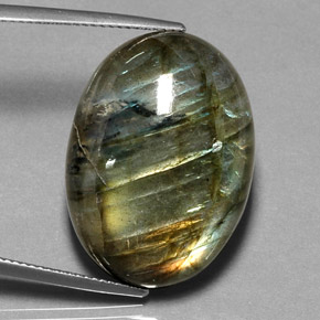 Labradorite multicolore naturelle transparent, 32,58 ct, transparent / translucide